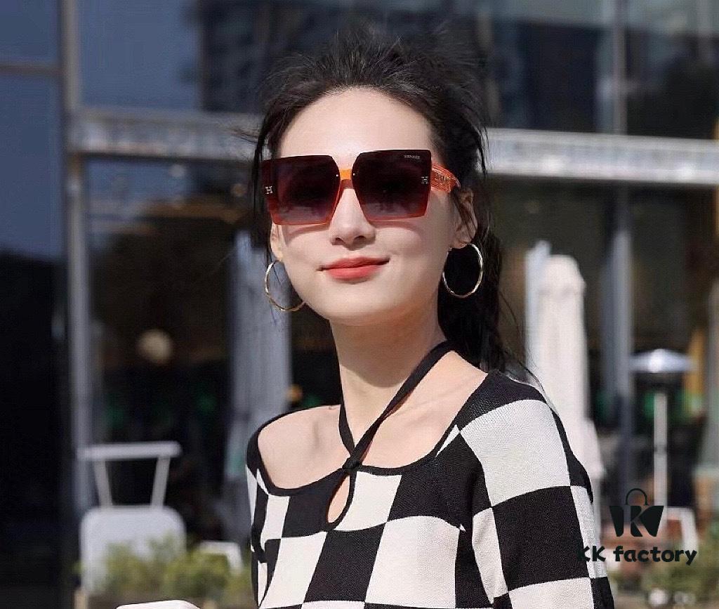 HERMES H50200 TR Polarized Sunglasses, Luxury Square Frame Designer Shades