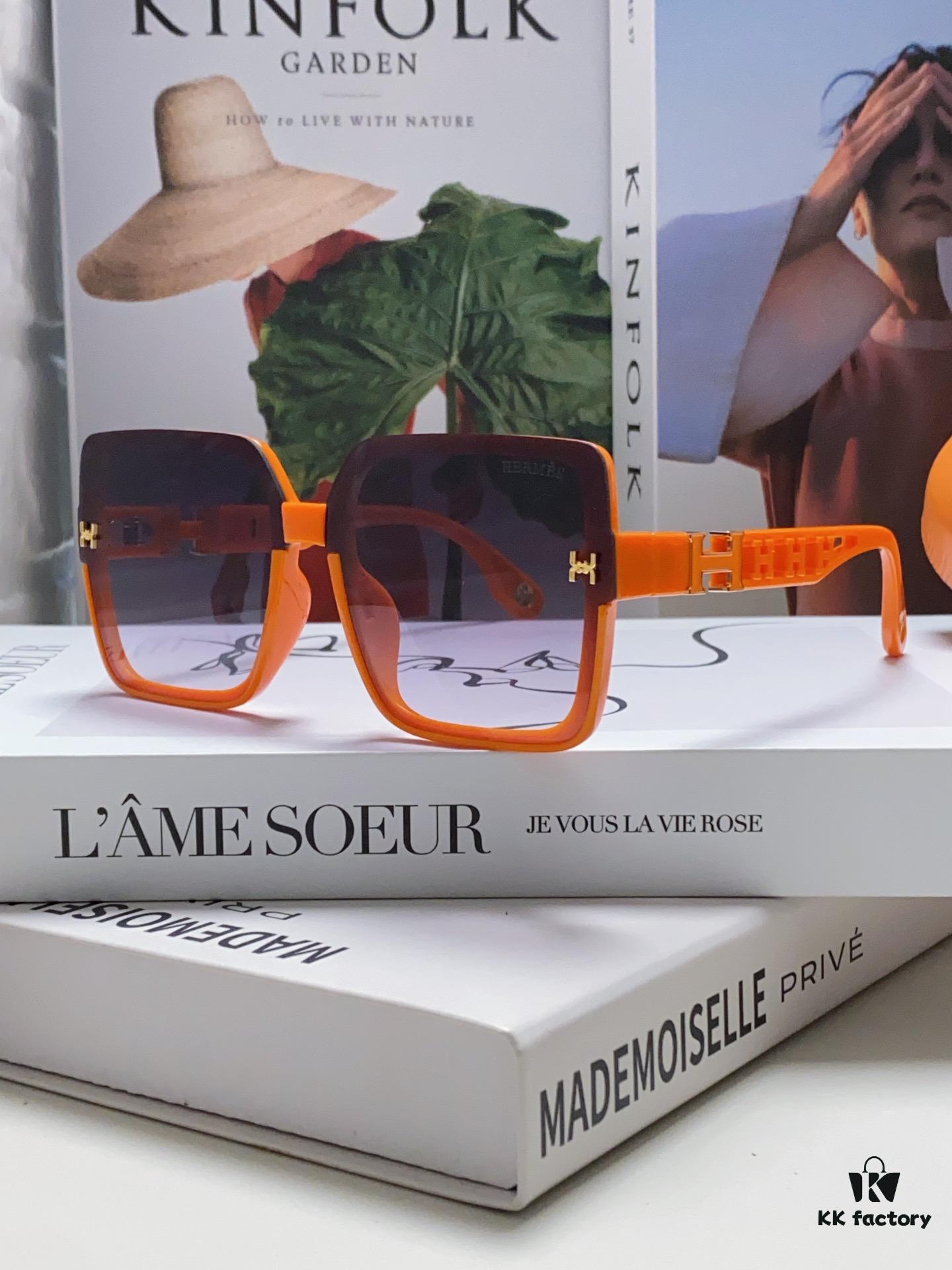 HERMES 2024 New Arrival Popular Fashion H Sunglasses for Women, UV Protection Driver's Sunglasses, Trendy White Driving Glasses, Stylish HHH Eyewear