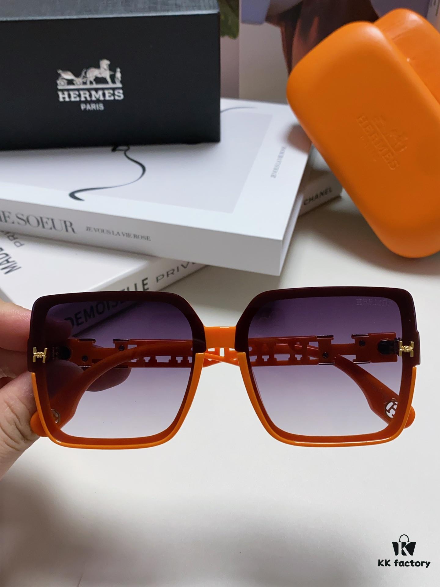 HERMES 2024 New Arrival Popular Fashion H Sunglasses for Women, UV Protection Driver's Sunglasses, Trendy White Driving Glasses, Stylish HHH Eyewear