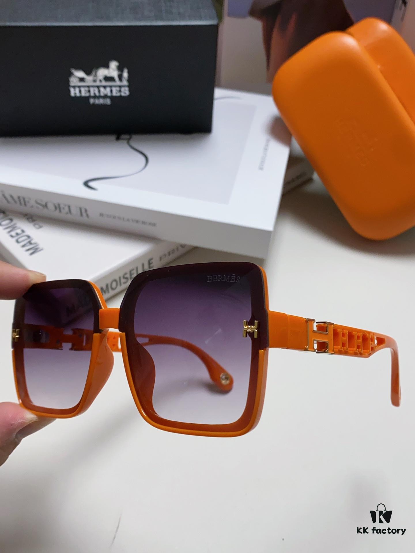 HERMES 2024 New Arrival Popular Fashion H Sunglasses for Women, UV Protection Driver's Sunglasses, Trendy White Driving Glasses, Stylish HHH Eyewear