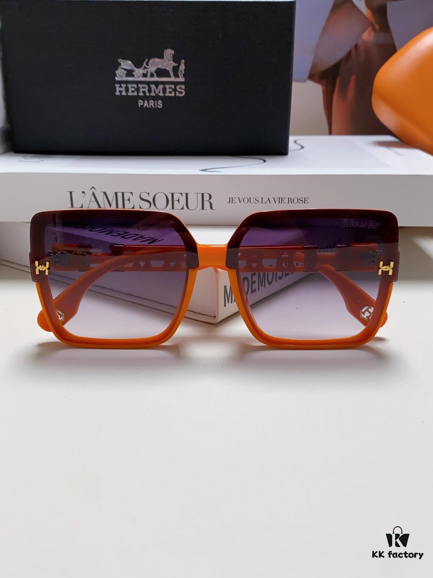 HERMES 2024 New Arrival Popular Fashion H Sunglasses for Women, UV Protection Driver's Sunglasses, Trendy White Driving Glasses, Stylish HHH Eyewear