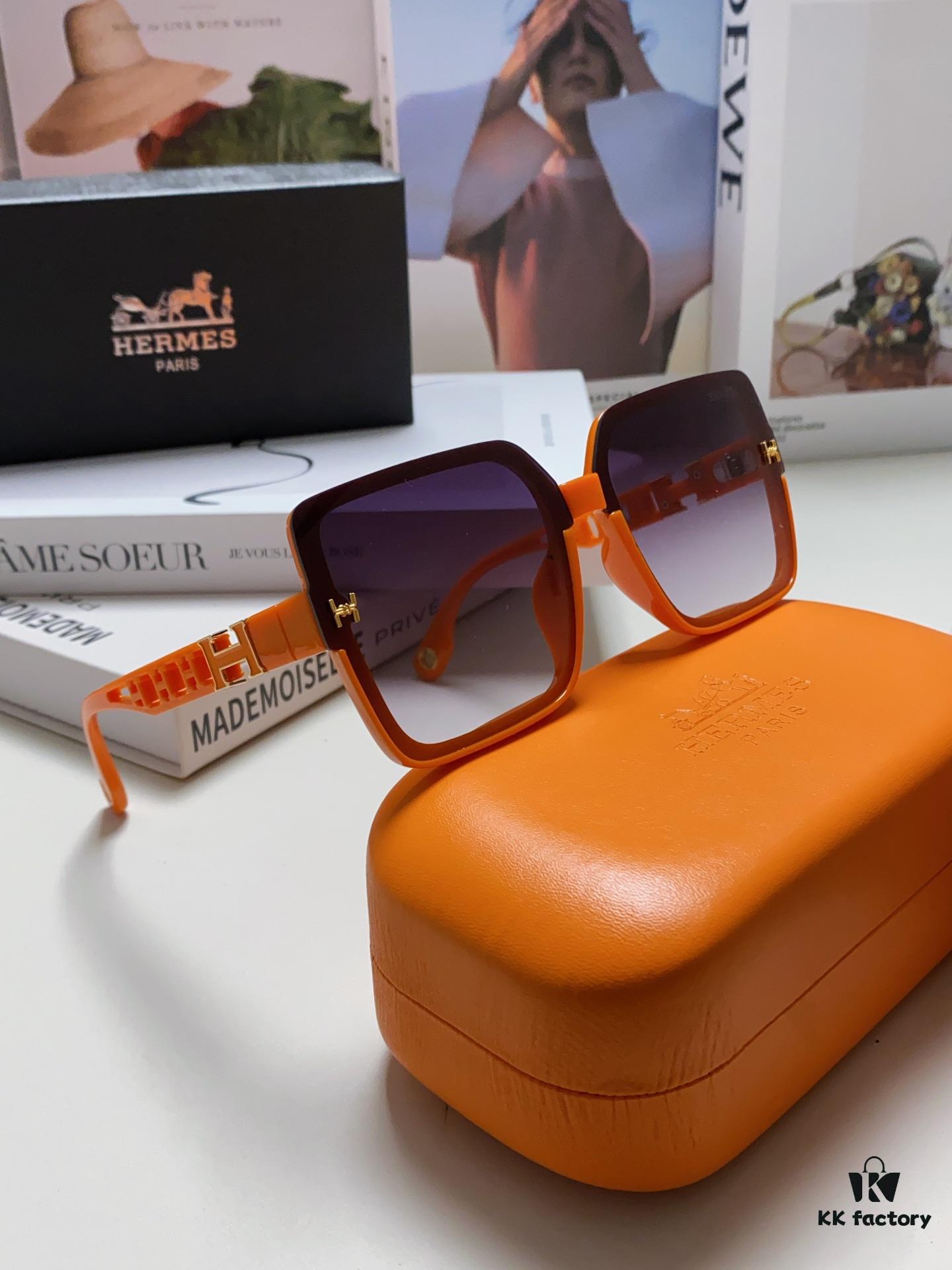 HERMES 2024 New Arrival Popular Fashion H Sunglasses for Women, UV Protection Driver's Sunglasses, Trendy White Driving Glasses, Stylish HHH Eyewear