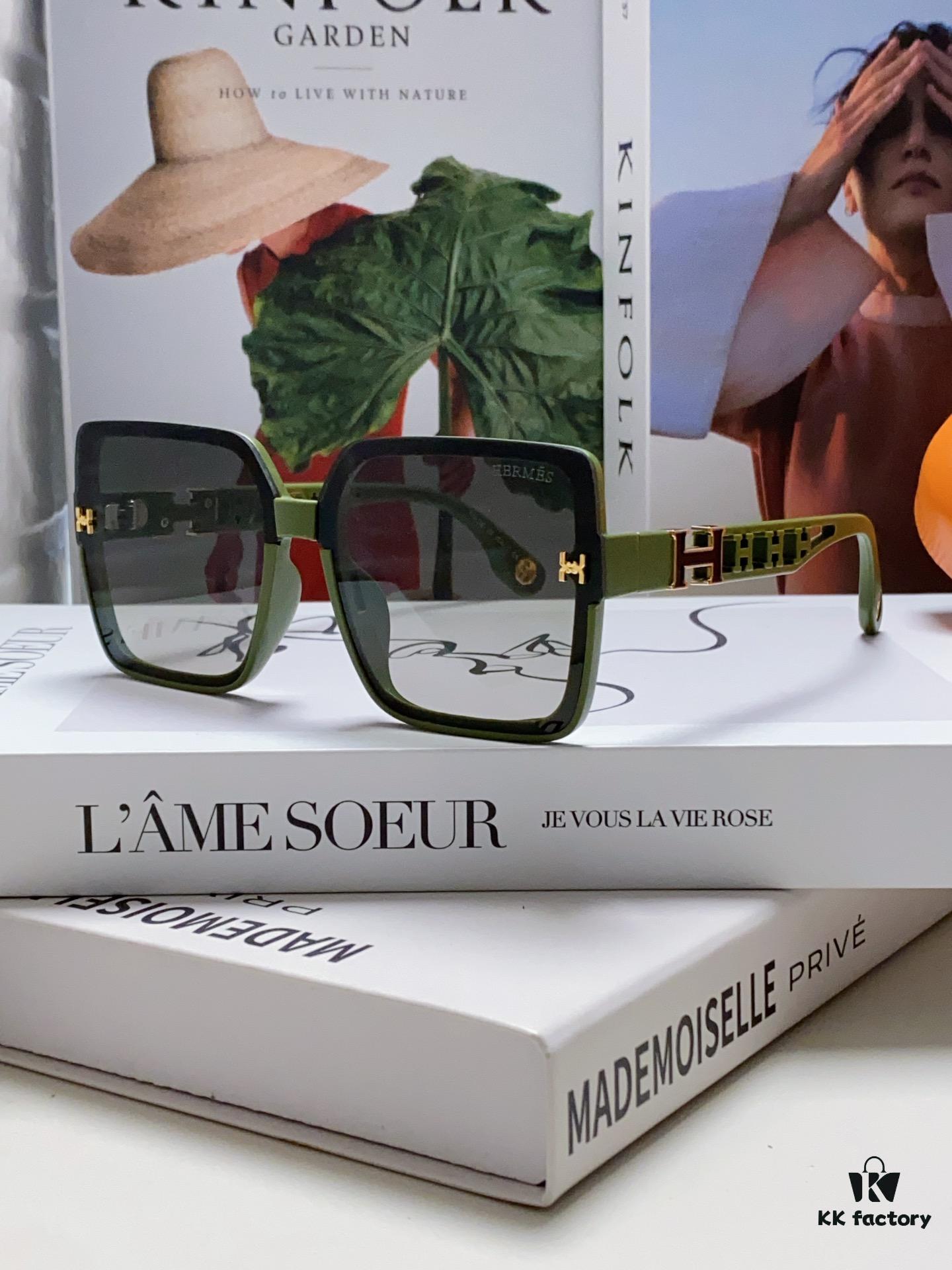 HERMES 2024 New Arrival Popular Fashion H Sunglasses for Women UV Protection Driver's Glasses Stylish White Sunglasses