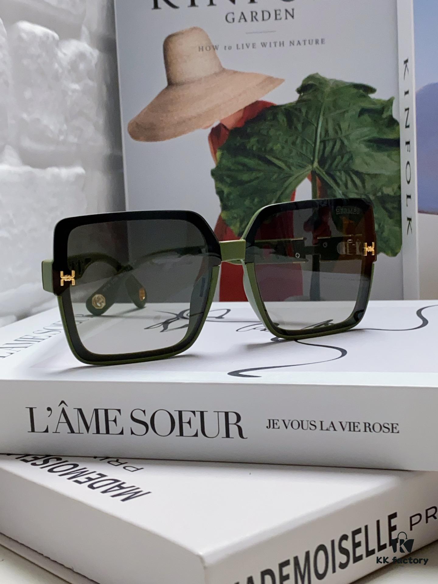 HERMES 2024 New Arrival Popular Fashion H Sunglasses for Women UV Protection Driver's Glasses Stylish White Sunglasses