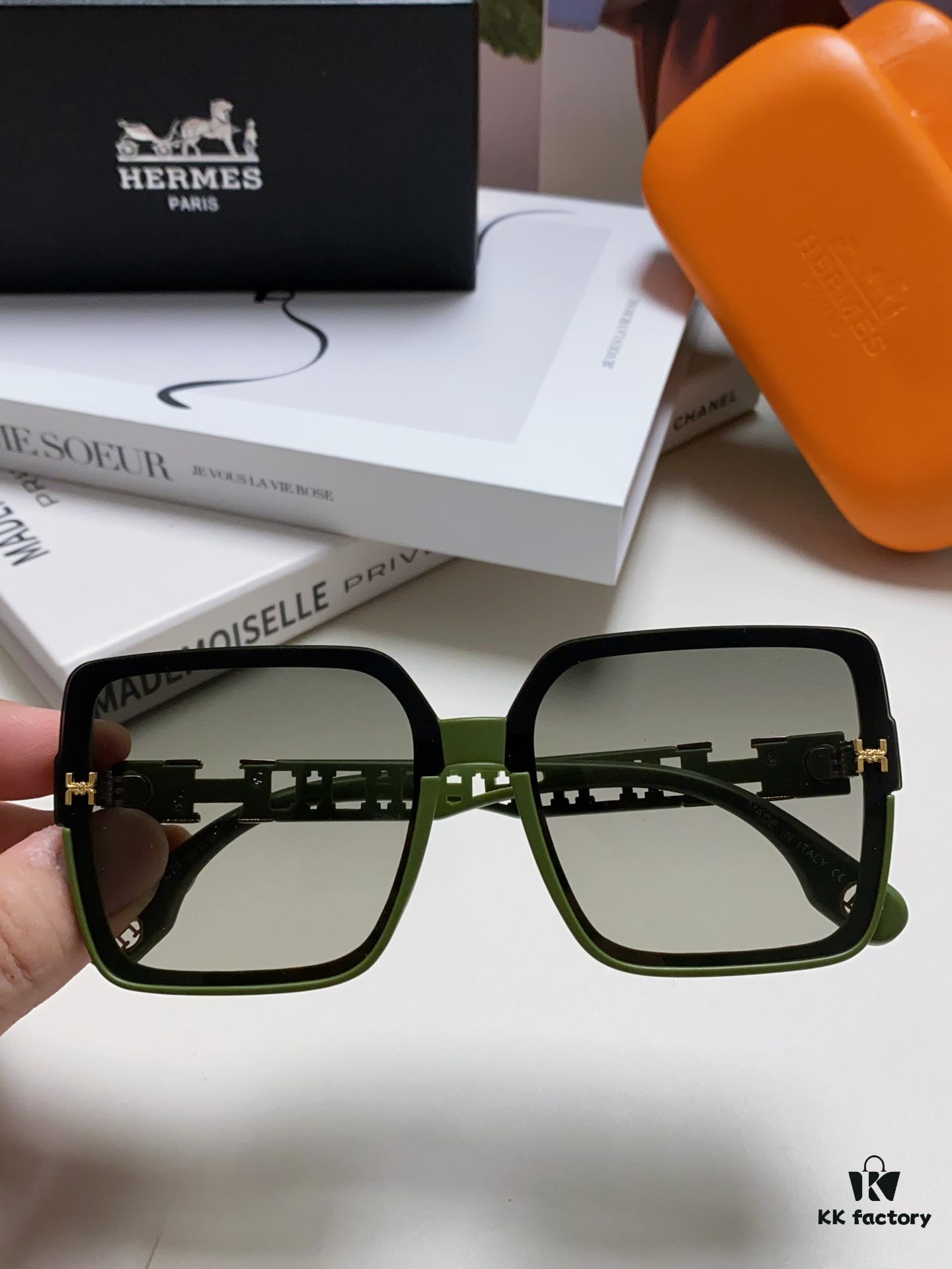 HERMES 2024 New Arrival Popular Fashion H Sunglasses for Women UV Protection Driver's Glasses Stylish White Sunglasses