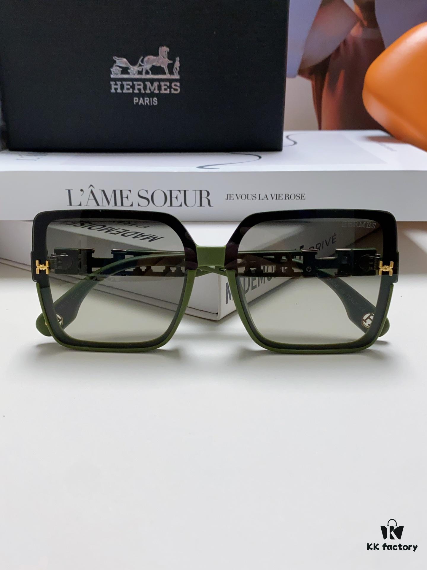 HERMES 2024 New Arrival Popular Fashion H Sunglasses for Women UV Protection Driver's Glasses Stylish White Sunglasses