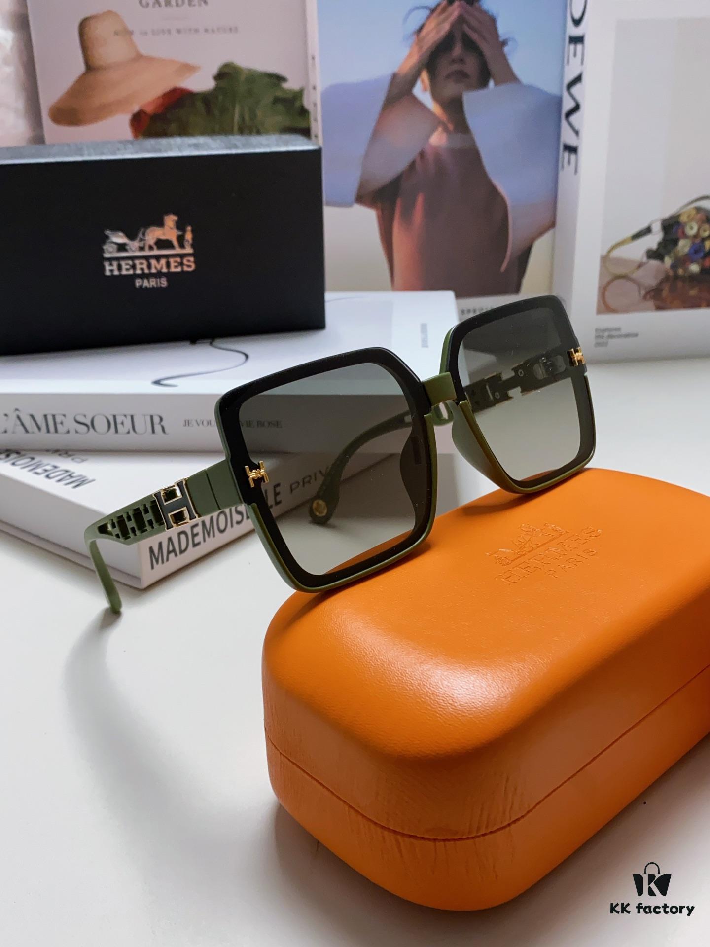 HERMES 2024 New Arrival Popular Fashion H Sunglasses for Women UV Protection Driver's Glasses Stylish White Sunglasses