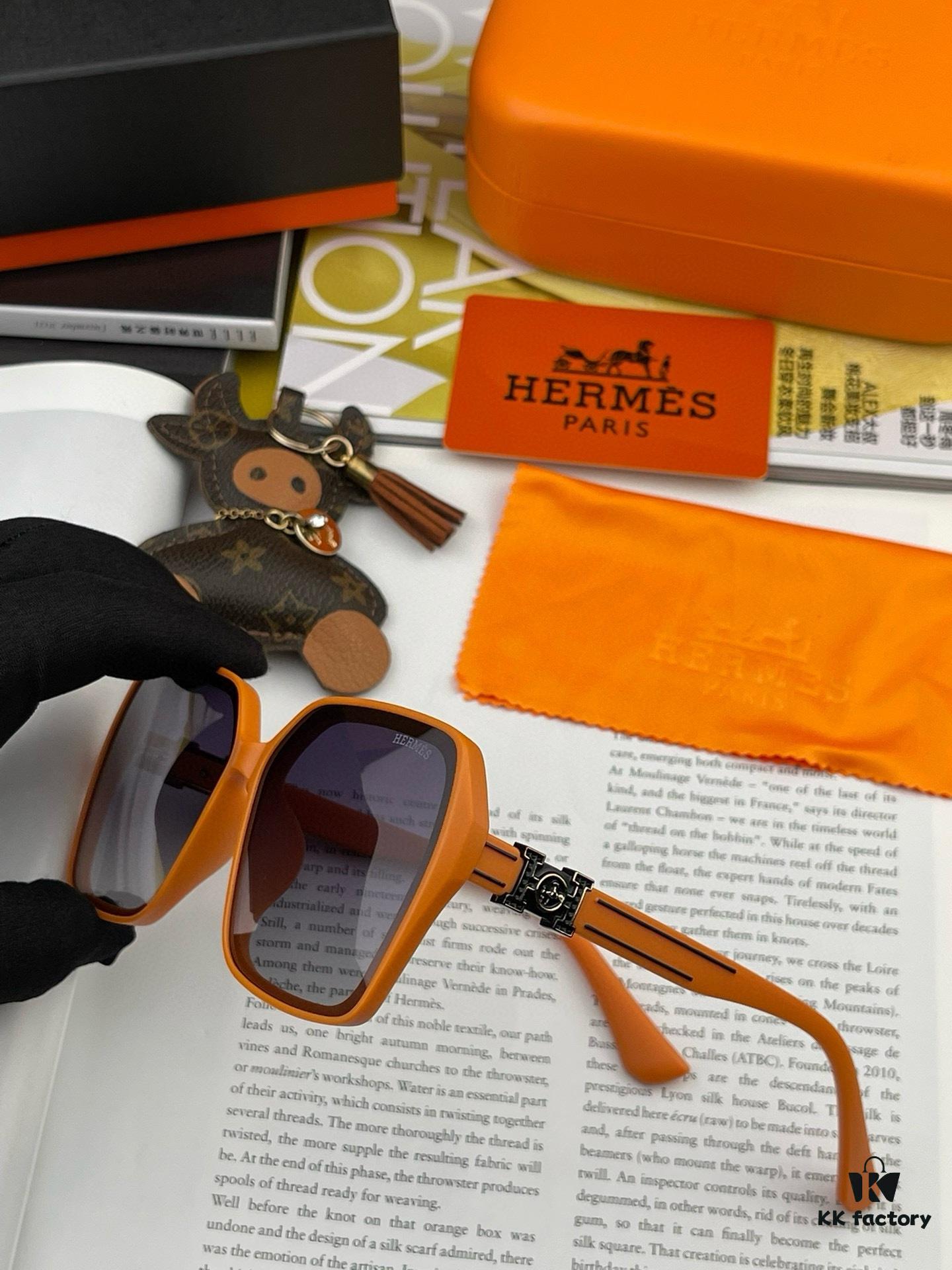 HERMES 2024 Spring New Arrival Original Release Famous Internet Sensation Ultra-Hot Selling Luxury Square Frame Sunglasses