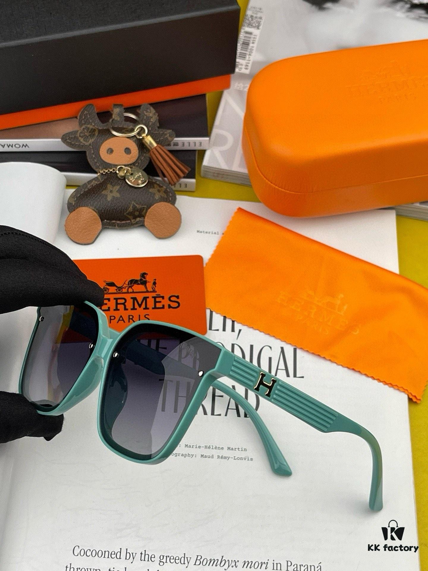 Polarized Series Sunglasses HERMES Hermes Original Release Internet Celebrity Super Hot Selling Classic Luxury Global Fashion Square Frame Sunglasses High-End Quality Authentic High Quality Model H5102