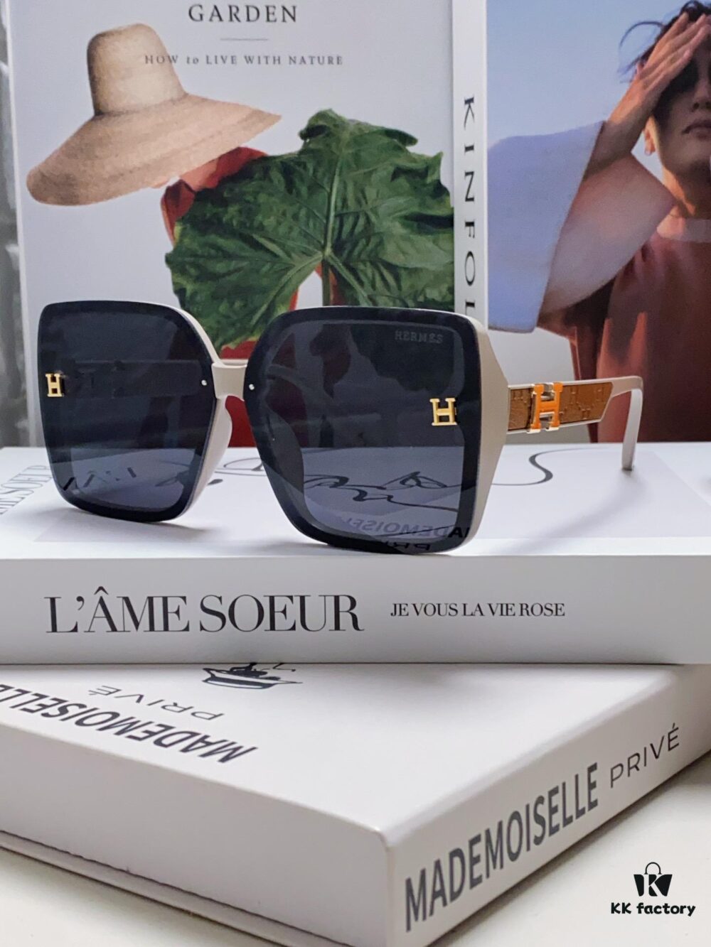 Hermes New Polarized Sunglasses for Women, Fashion Oversized Frame Minimalist UV Protection Sunglasses, Slimming and Stylish Accessory