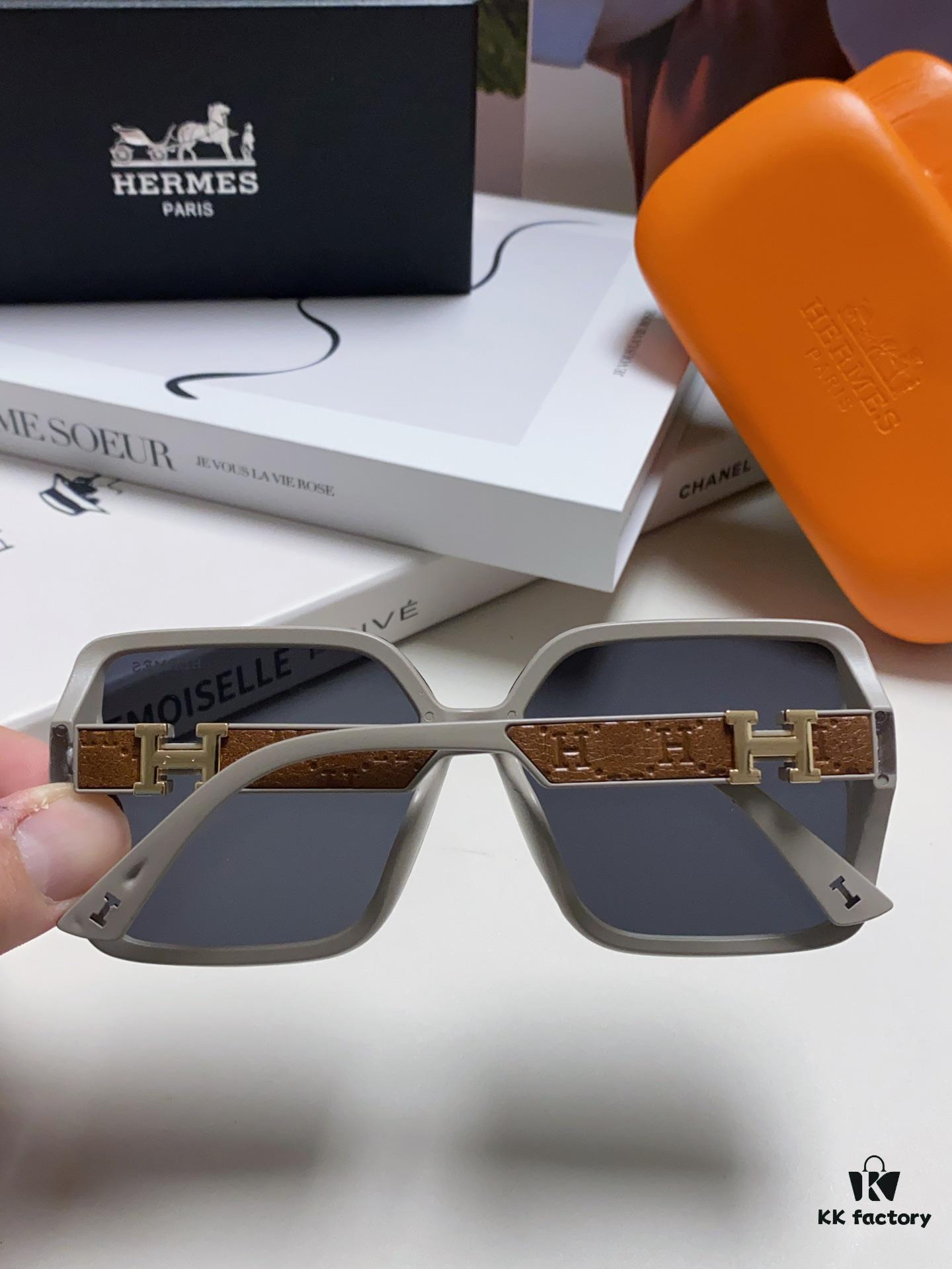 Hermes New Polarized Sunglasses for Women, Fashion Oversized Frame Minimalist UV Protection Sunglasses, Slimming and Stylish Accessory