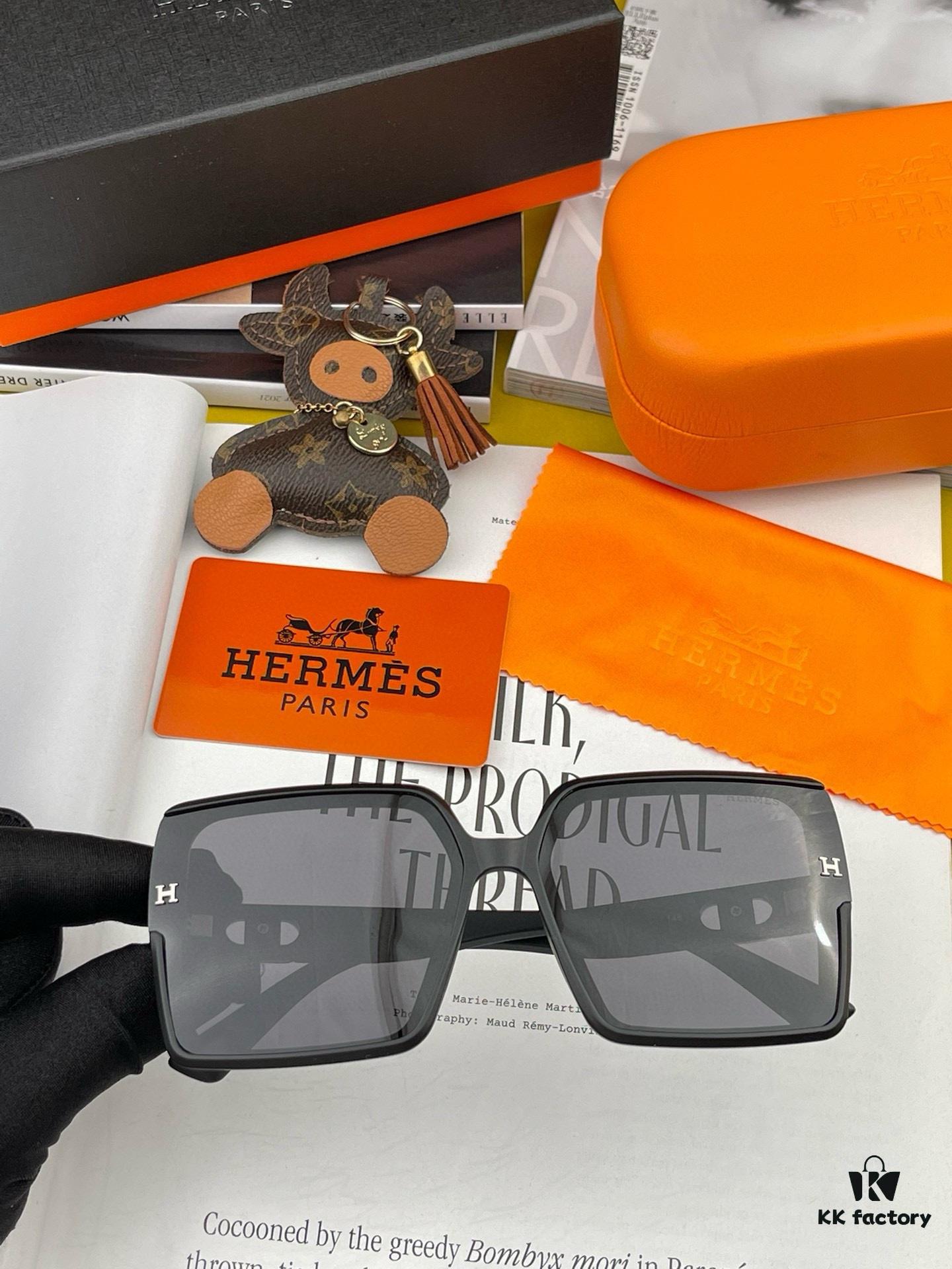 Polarized Series Sunglasses HERMES Hermes Original Release Popular Bestseller Classic Luxury Global Fashion Square Frame Sunglasses High-Quality Authentic H6107