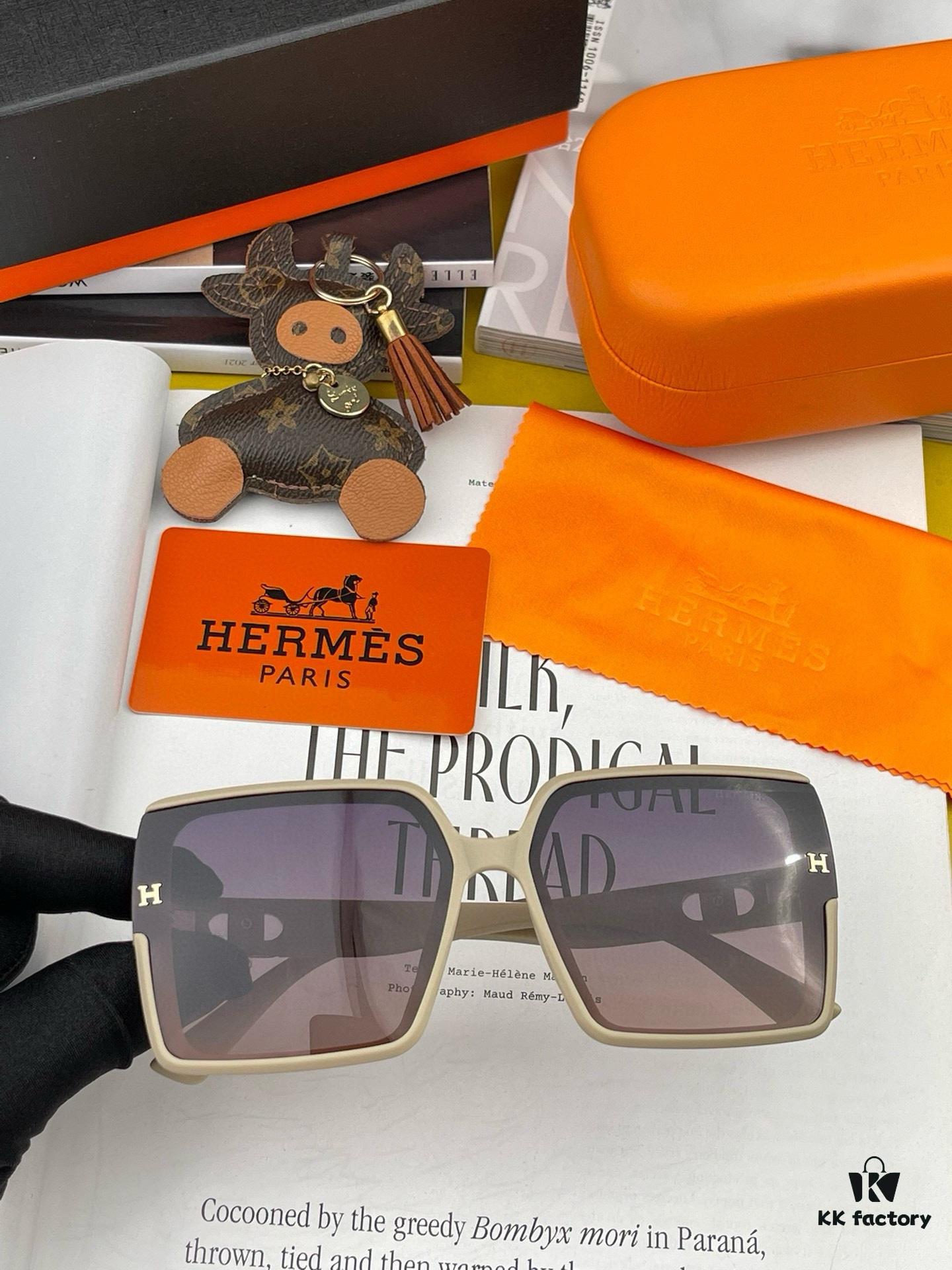 Polarized Series Sunglasses HERMES Hermes Original Release Popular Bestseller Classic Luxury Global Fashion Square Frame Sunglasses High-Quality Authentic H6107