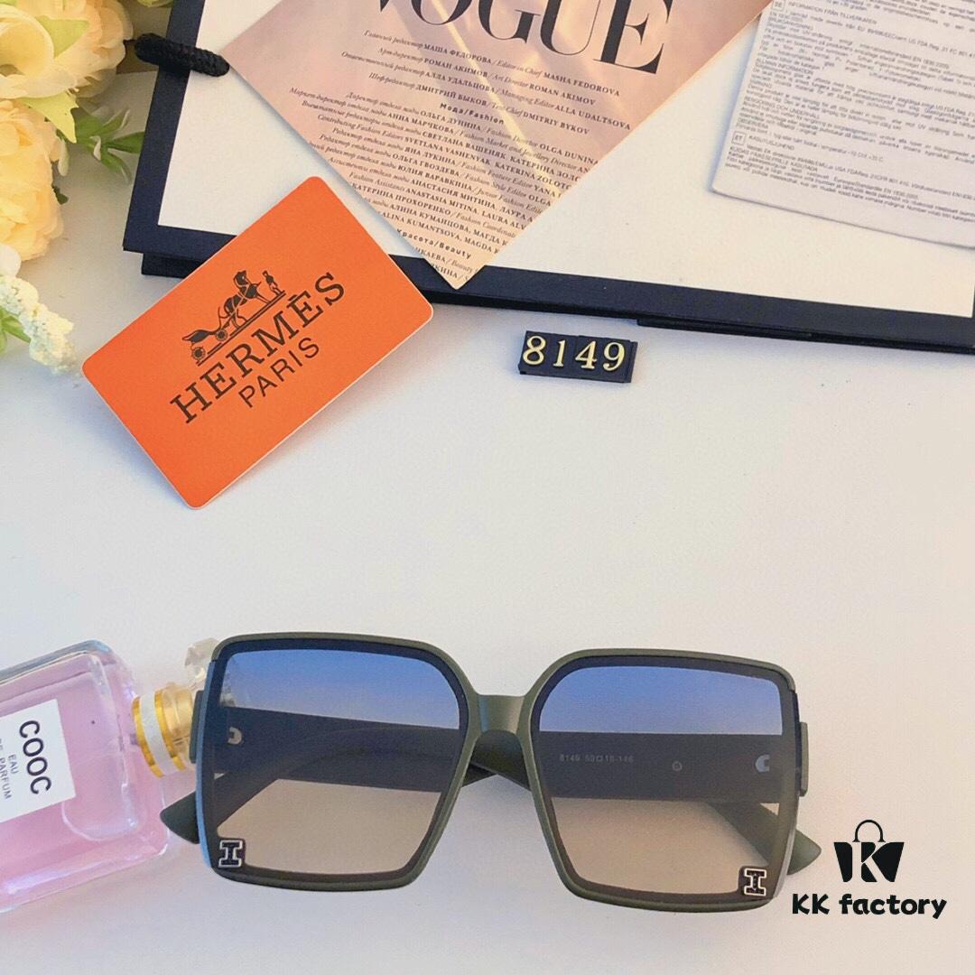 Hermes Fashion Oversized Sunglasses for Women, Stylish UV Protection Sun Glasses