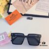 Hermes Women's Square Retro Sunglasses, Korean Style Ins High-End Fashion, Slimming for Large Faces, Stylish Sun Protection for Street Photography