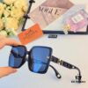 Hermes New H-Logo Square Frame Chain Detail Sunglasses for Women, Fashion Trendy Shades, High-End Instagram Influencer Style