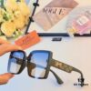 Hermes Women's Sunglasses 2024 New Arrival Square Frame Vintage Korean Style UV Protection Oversized Glasses for Long and Oval Face Slimming Effect
