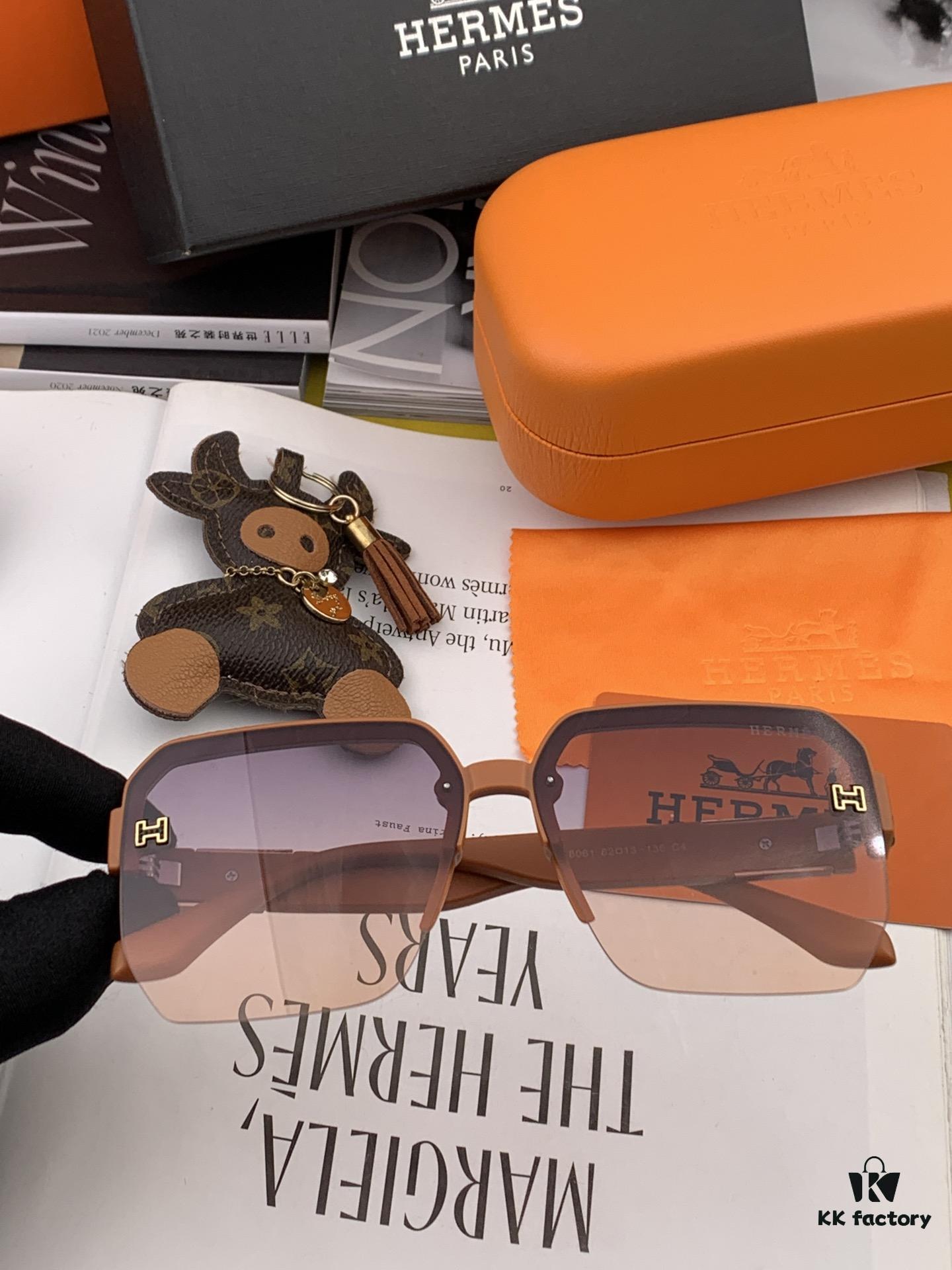 HERMES 2023 Spring New Arrival Original Release Luxury Fashion Square Sunglasses H1806