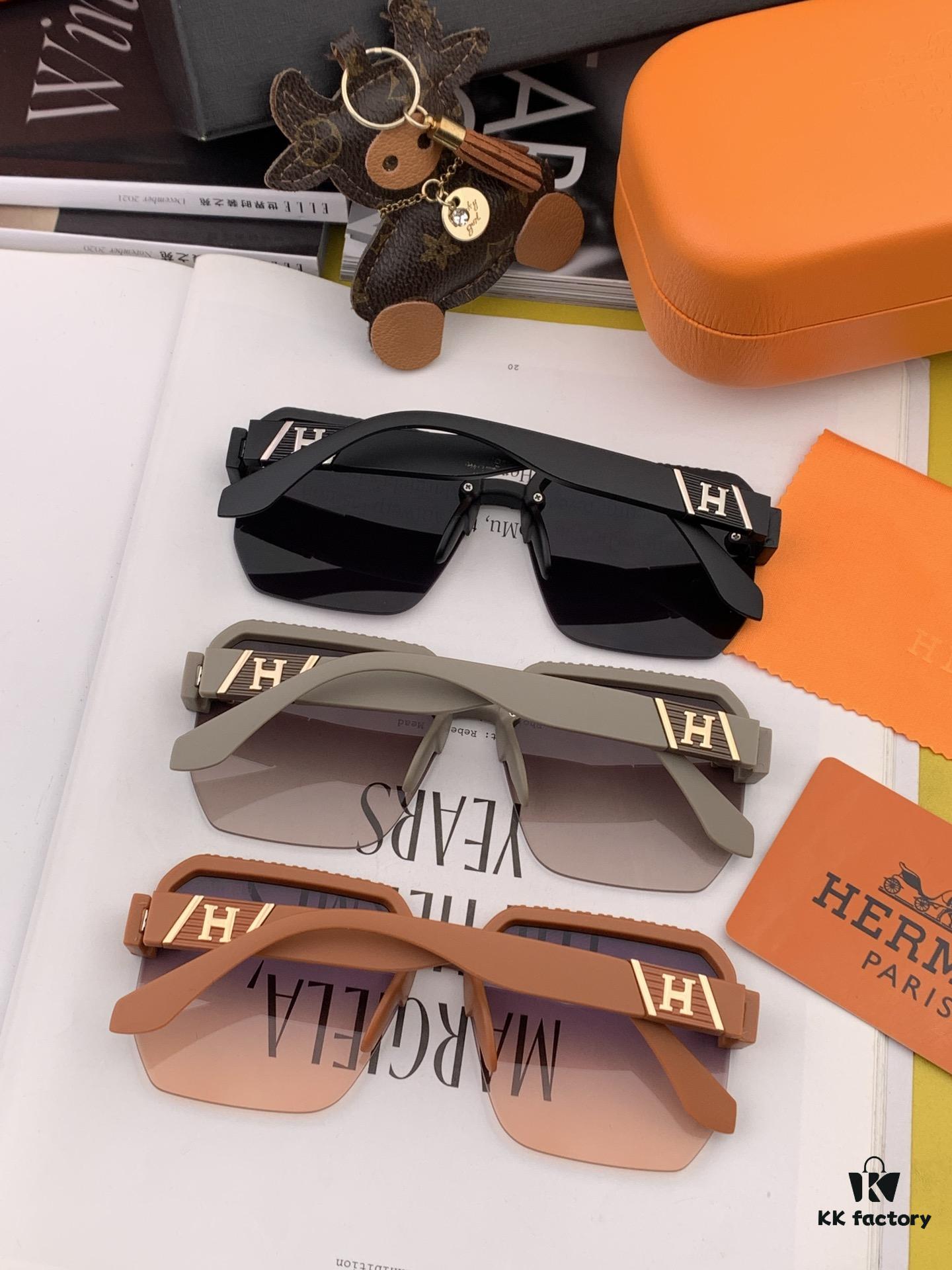 HERMES 2023 Spring New Arrival Original Release Luxury Fashion Square Sunglasses H1806
