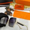 HERMES Hermès Spring 2023 New Arrival Original Release Famous Internet Hit Ultra Popular Blue Classic Luxury Global Fashion Square Sunglasses High-End Quality Authentic High-Quality Model: H1245