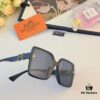 Hermes 2024 New Arrival Rectangular Orange UV-Protective Sunglasses for Women, Stylish Oversized Frame, Slimming Fashion Shades
