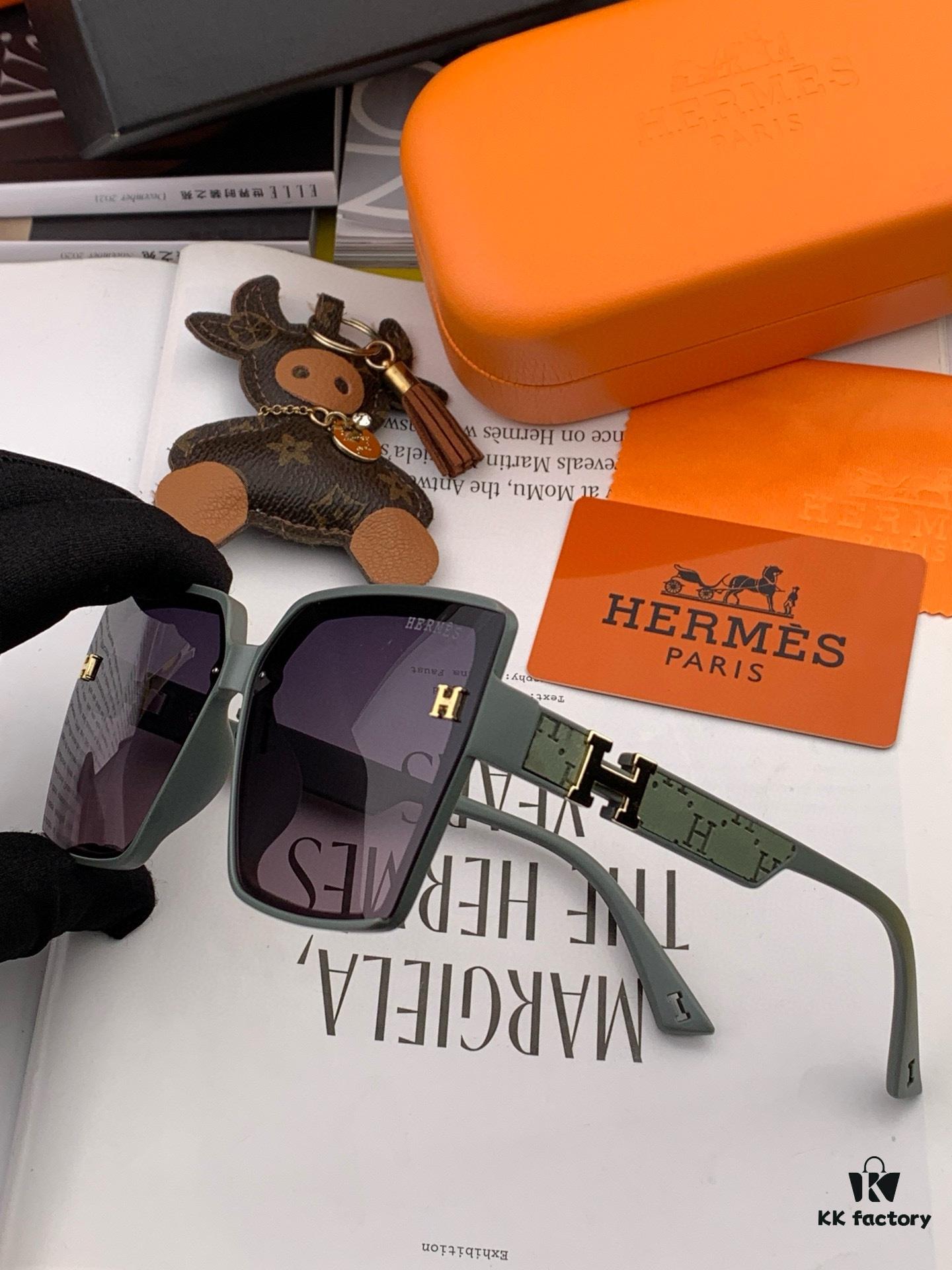 HERMES 2024 Spring New Arrival Original Shipment Popular Luxury Square Sunglasses Model H7998