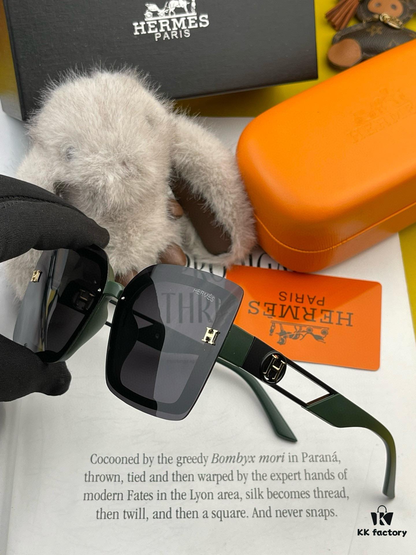 HERMES 2024 Spring New Arrival Original Luxury Square Sunglasses H3966