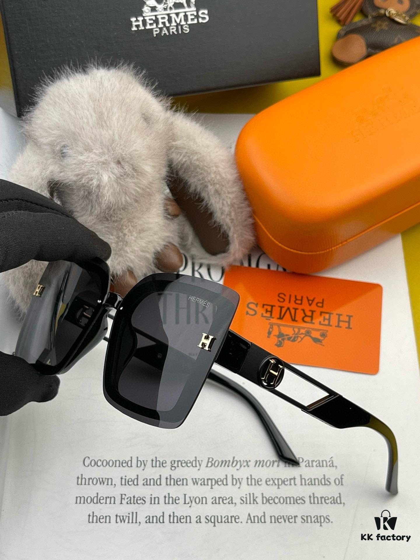 HERMES 2024 Spring New Arrival Original Luxury Square Sunglasses H3966