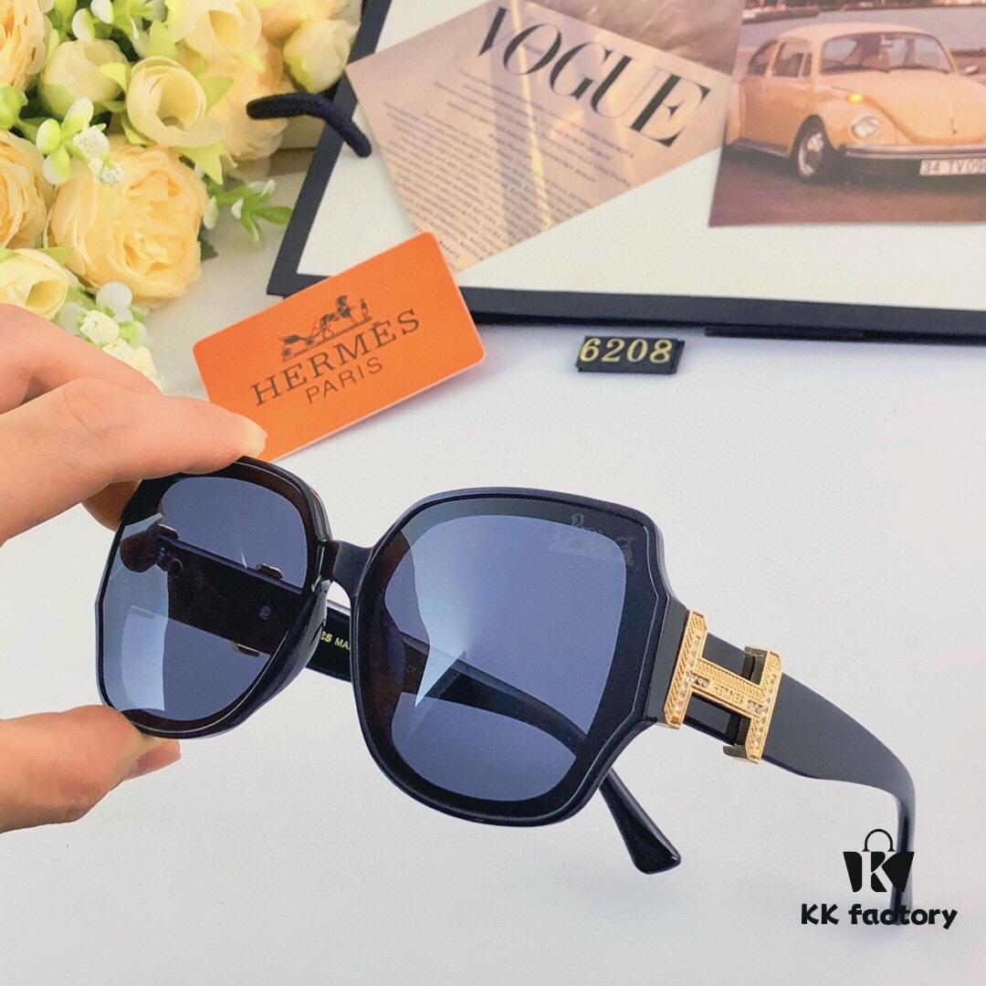 Hermes 2024 New Popular Large Oval Square Round Frame Slimming, Fashionable European and American Style Sunglasses