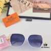 Hermes 2024 New Popular Large Oval Square Round Frame Slimming, Fashionable European and American Style Sunglasses