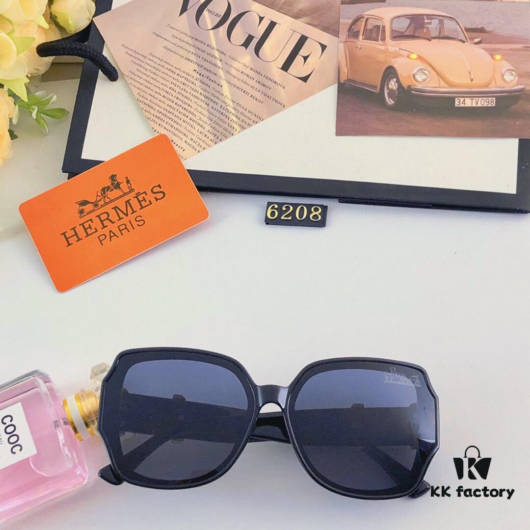 Hermes 2024 New Popular Large Oval Square Round Frame Slimming, Fashionable European and American Style Sunglasses