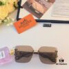 Hermes New Large-Frame Sunglasses, Frameless Fashion UV Protection Sunglasses, Slimming and Face-Framing, Stylish and Elegant