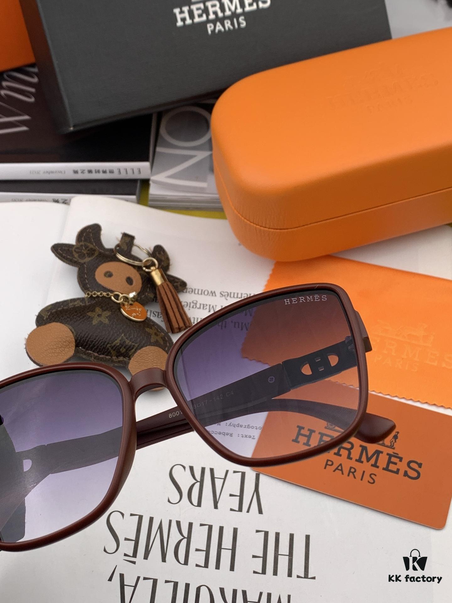HERMES Hermès 2024 Spring New Arrival Original Shipment Popular Luxury Fashion Square Sunglasses Model H98001