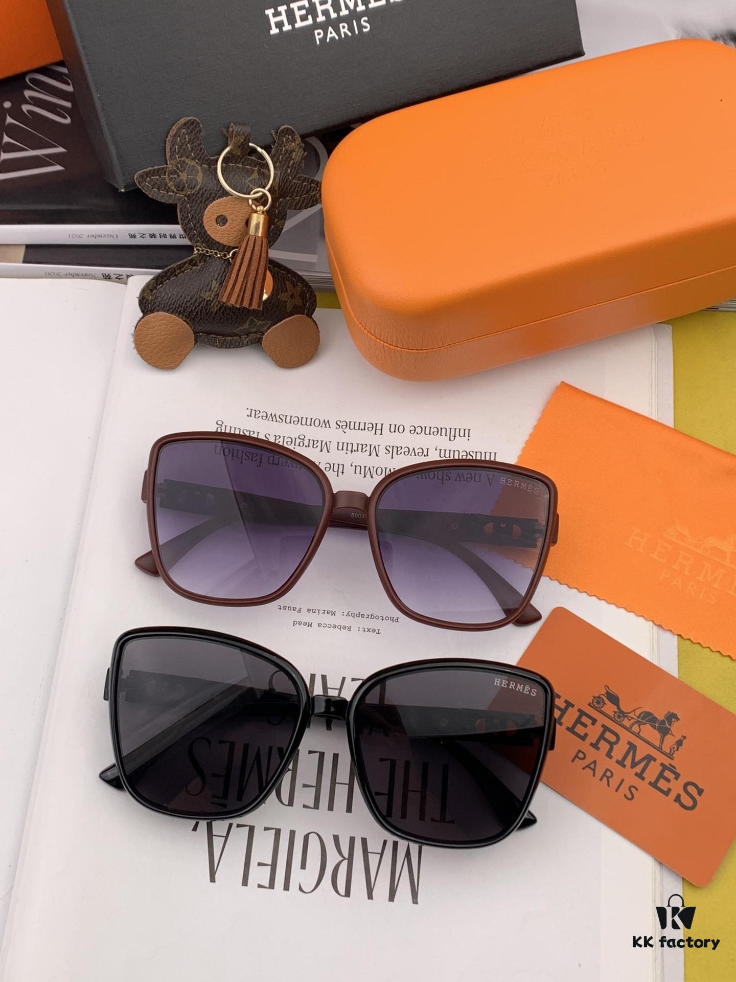 HERMES Hermès 2024 Spring New Arrival Original Shipment Popular Luxury Fashion Square Sunglasses Model H98001