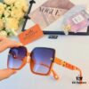 Hermes 2024 New Arrival Women's Fashion Oversized Cutout Sunglasses, Nylon Half-Rim UV Protection Shades