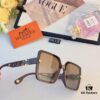 Hermes 2024 New Arrival Women's Fashion Oversized Cutout Sunglasses, Nylon Half-Rim UV Protection Shades