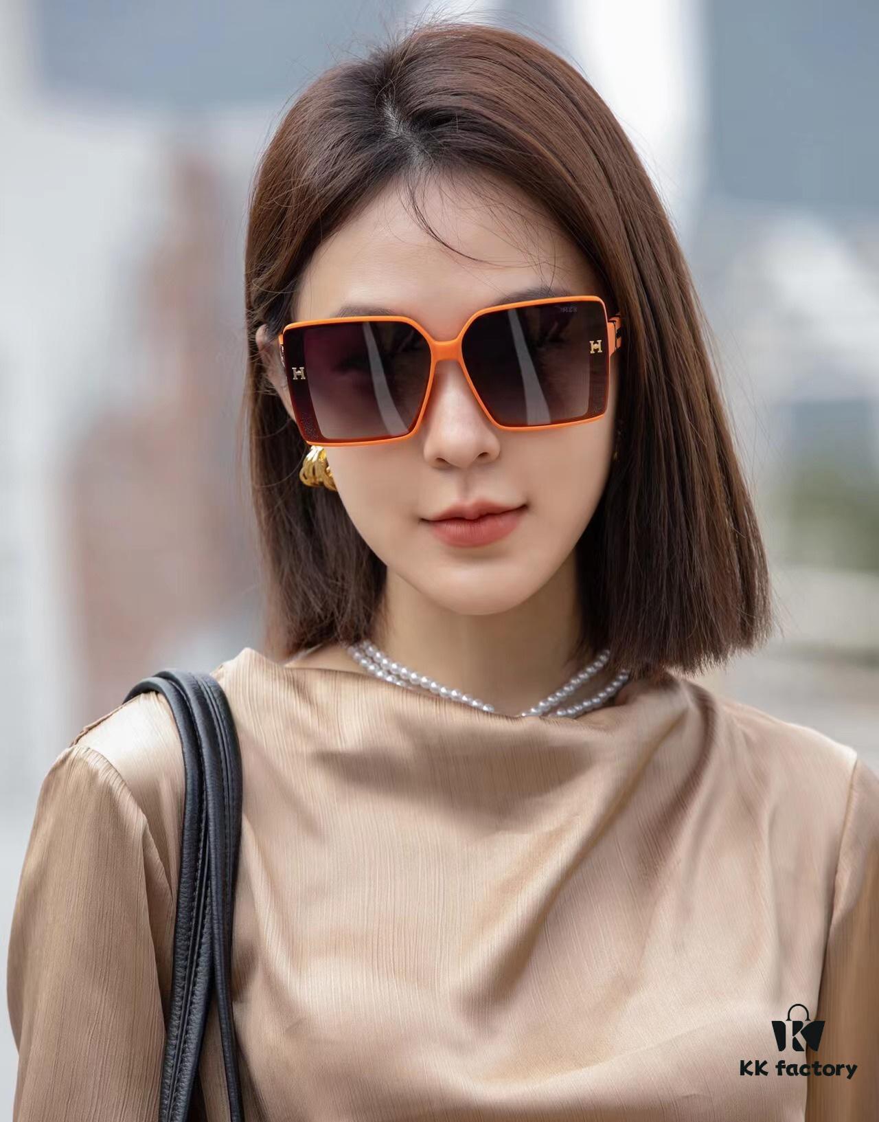 Polarized Series Sunglasses | HERMES Original Luxury Designer Square Frame UV Protection Sunglasses H6103