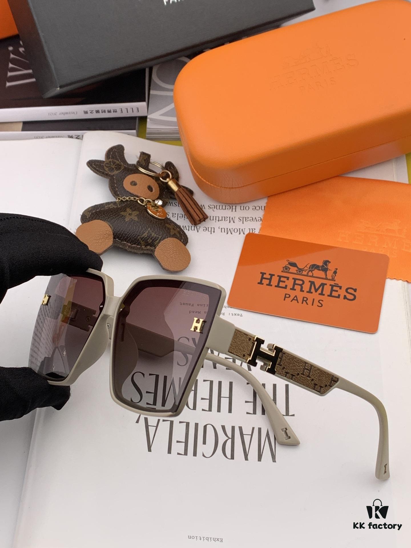 HERMES 2024 Spring New Arrival Original Luxury Square Sunglasses H7998