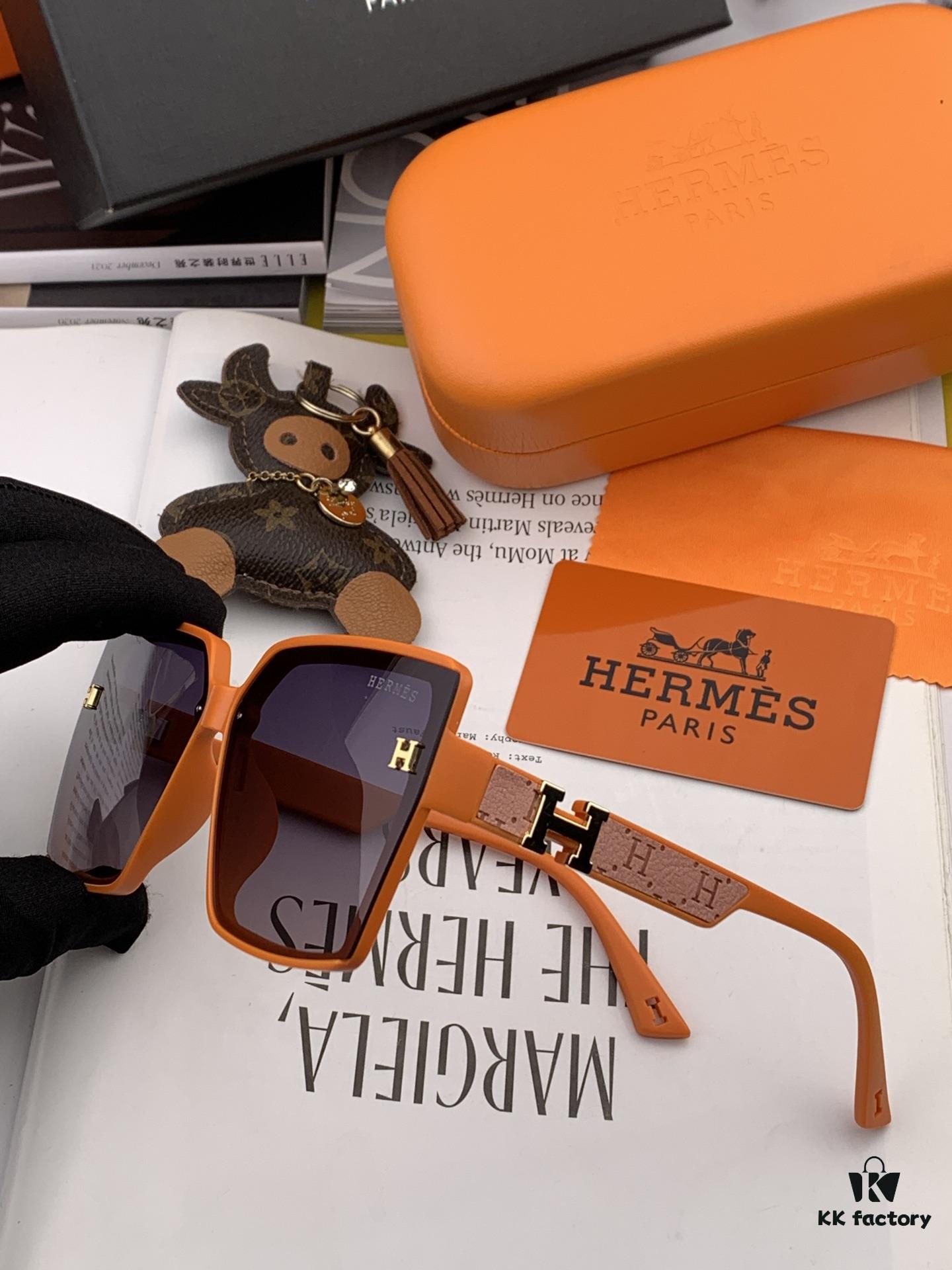 HERMES 2024 Spring New Arrival Original Luxury Square Sunglasses H7998