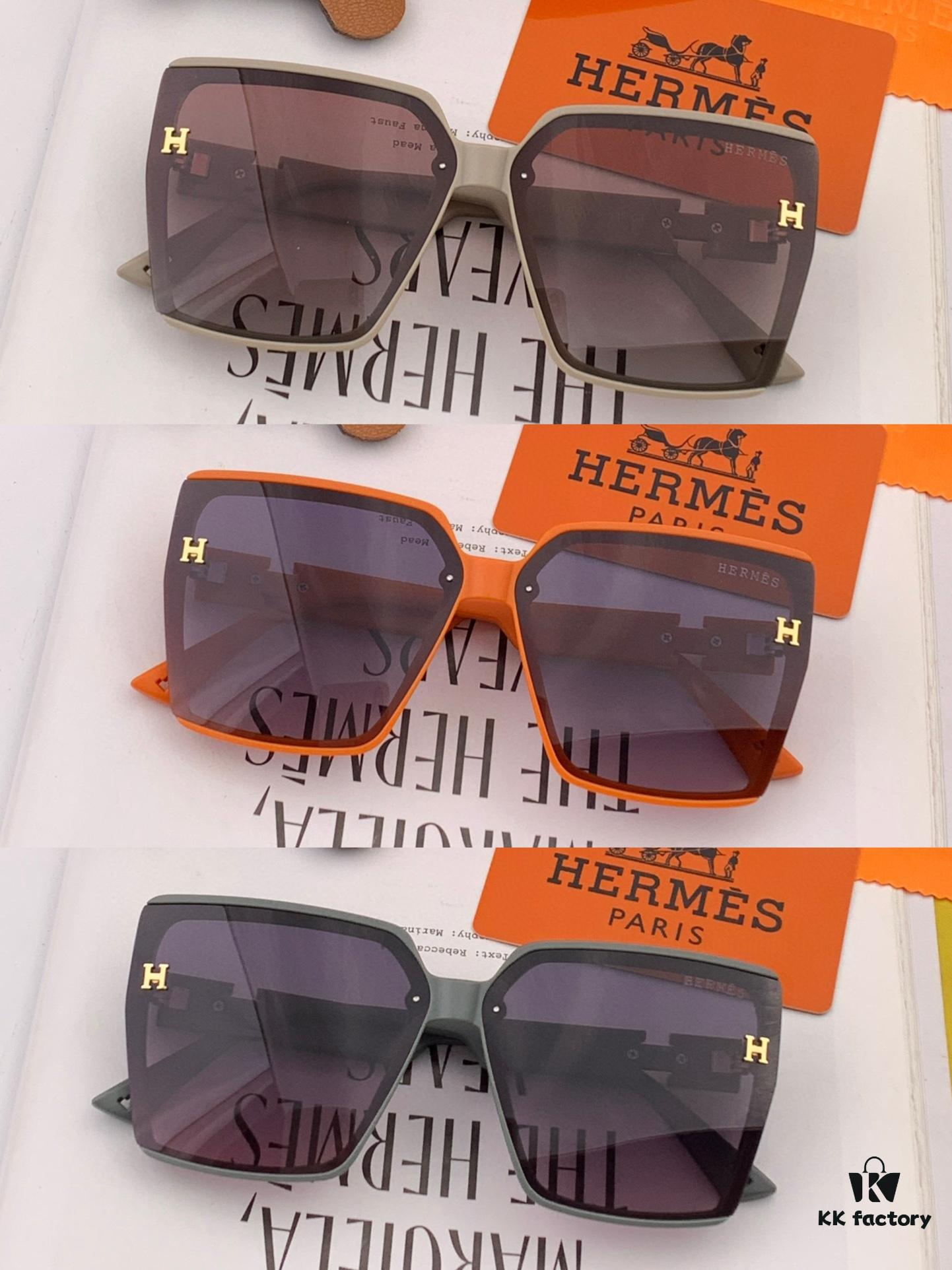 HERMES 2024 Spring New Arrival Original Luxury Square Sunglasses H7998