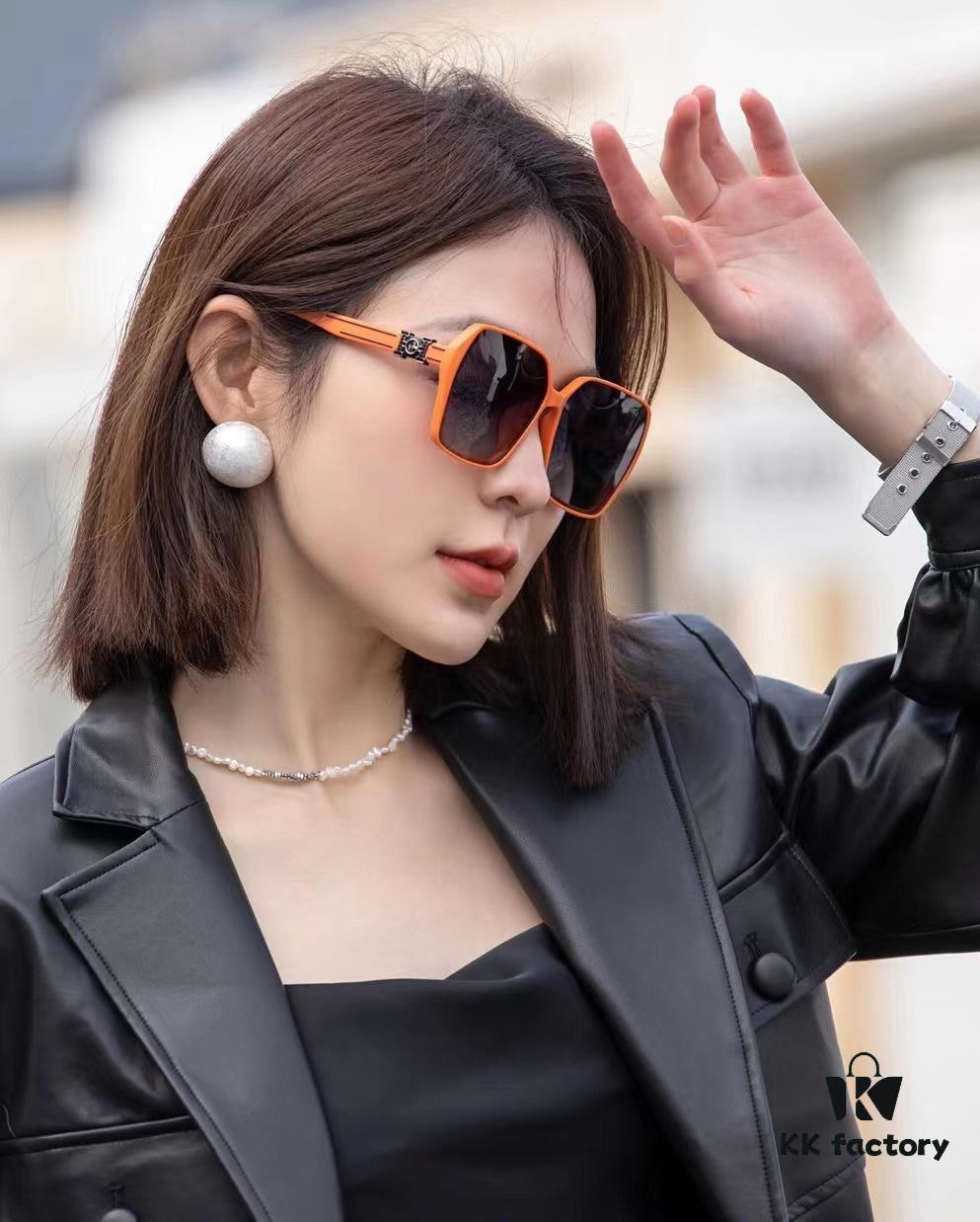 HERMES 2024 Spring New Arrival Original Shipment Influencer Ultra-Hot Selling Blue Classic Luxury Worldwide Fashion Square Sunglasses