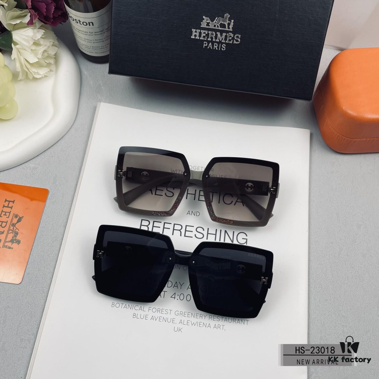 Hermes - HERMES, Polarized Sunglasses with Polylite Lenses, TR90 Frame Lightweight and Comfortable, Size 59-13-147, 2024 New Arrival Model 23018