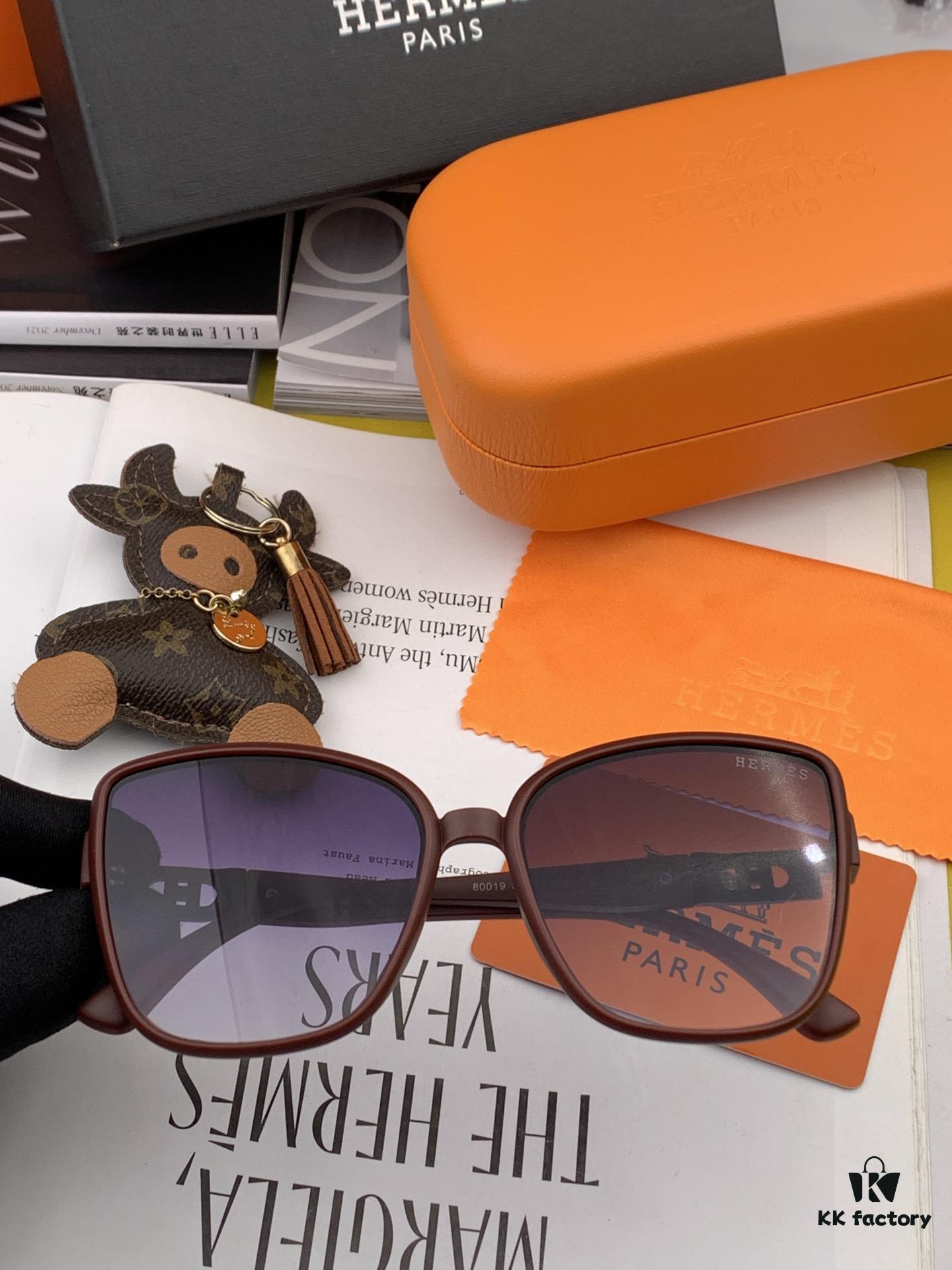 HERMES 2024 Spring New Arrival Original Shipment Popular Luxury Square Sunglasses Model H98001