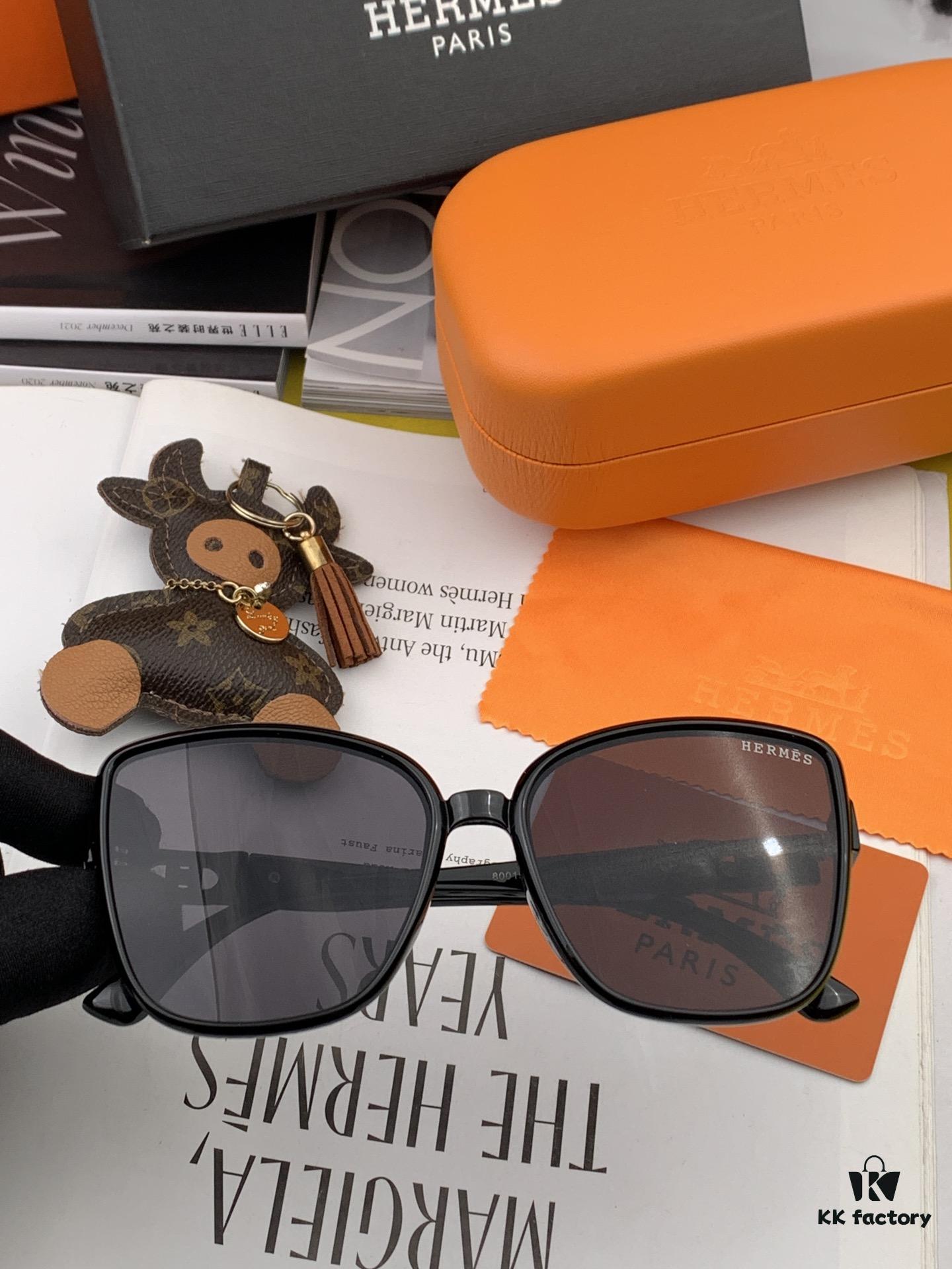 HERMES 2024 Spring New Arrival Original Luxury Fashion Square Sunglasses - Iconic Designer Brand, High-Quality Authentic Eyewear with Premium Logo, Model: H98001