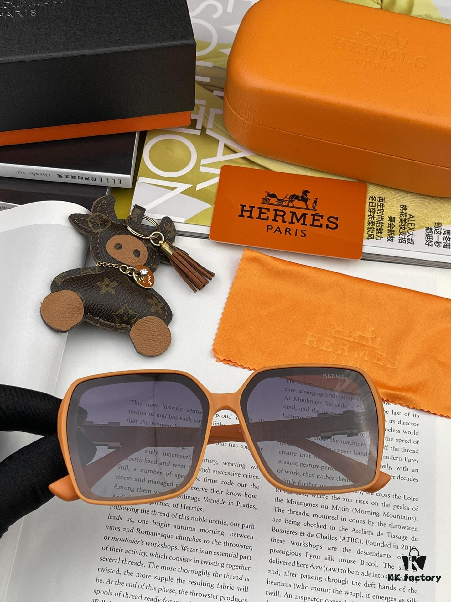 HERMES 2024 Spring New Arrival Original Luxury Square Sunglasses H1245