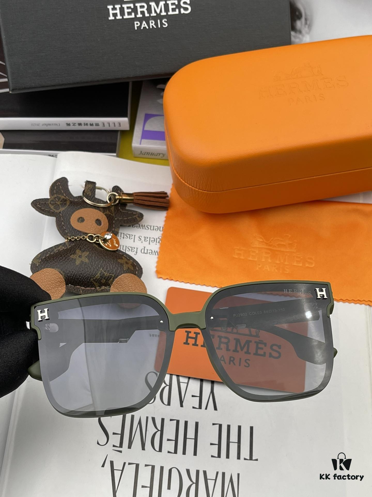 HERMES Original Polarized Series Sunglasses H2290 - Luxury Square Frame Designer Shades