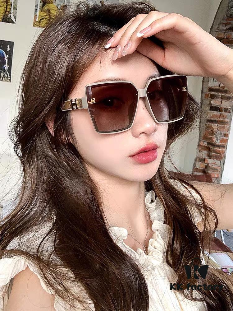 HERMES 2024 Spring New Arrival Original Luxury Square Sunglasses H7998