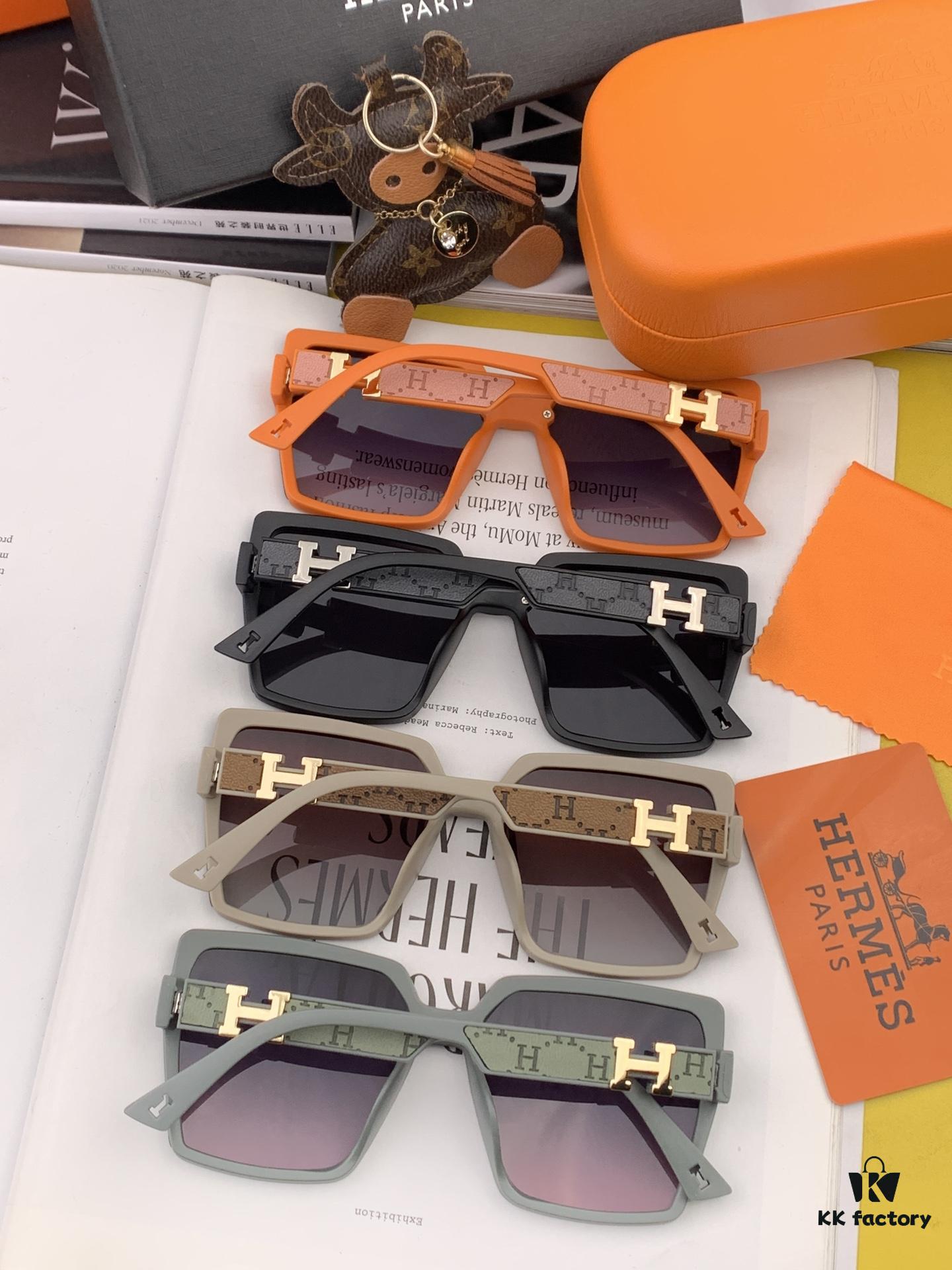 HERMES 2024 Spring New Arrival Original Luxury Square Sunglasses H7998