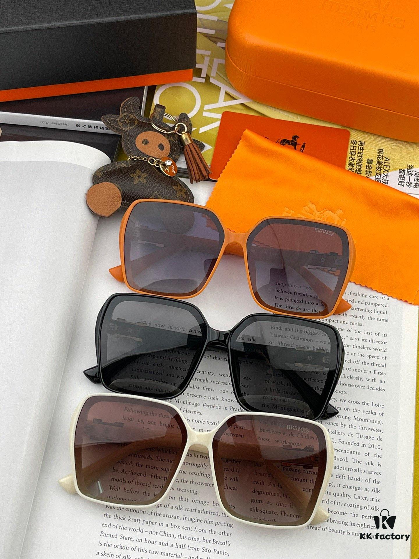 HERMES 2024 Spring New Arrival Original Release Famous Influencer Ultra-Hot Selling Luxurious Square Sunglasses