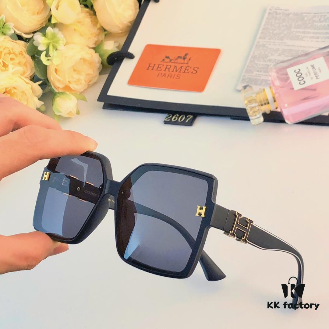 Hermes New Arrival Sunglasses UV Protection Oversized Women's Sun Glasses European and American Style Cross-border Fashion Trendy Shades